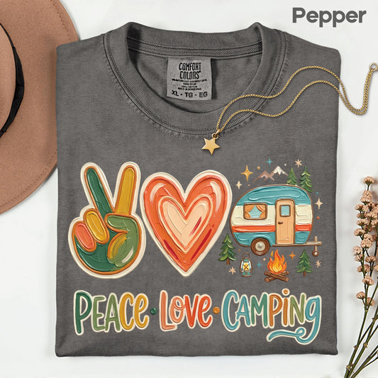 Peace Love Camping Comfort Colors T Shirt