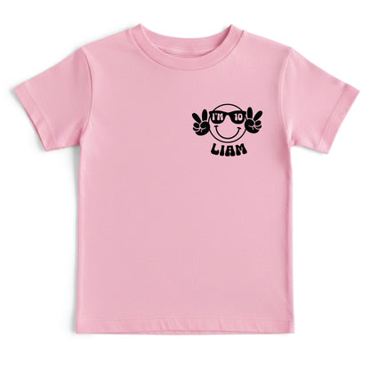 Peace Out Single Digits 10th Birthday Custom Shirt With Pocket and Back print Groovy 10 Year Old Toddler Tee Kids Retro Birthday Outfit