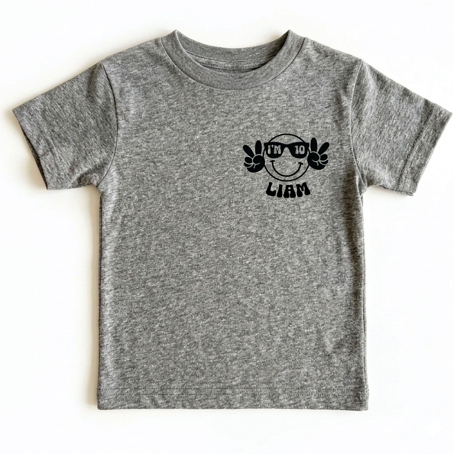 Peace Out Single Digits 10th Birthday Custom Shirt With Pocket and Back print Groovy 10 Year Old Toddler Tee Kids Retro Birthday Outfit