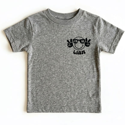 Peace Out Single Digits 10th Birthday Custom Shirt With Pocket and Back print Groovy 10 Year Old Toddler Tee Kids Retro Birthday Outfit