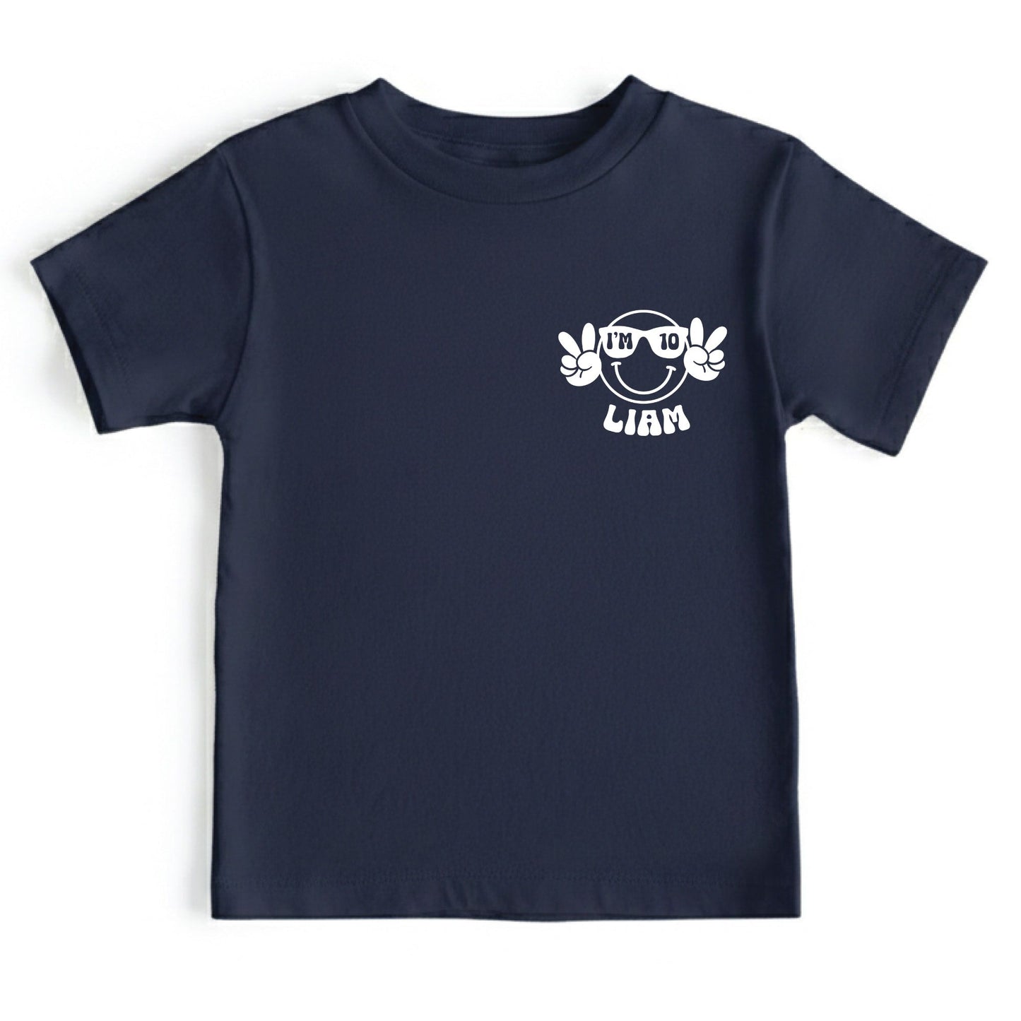 Peace Out Single Digits 10th Birthday Custom Shirt With Pocket and Back print Groovy 10 Year Old Toddler Tee Kids Retro Birthday Outfit
