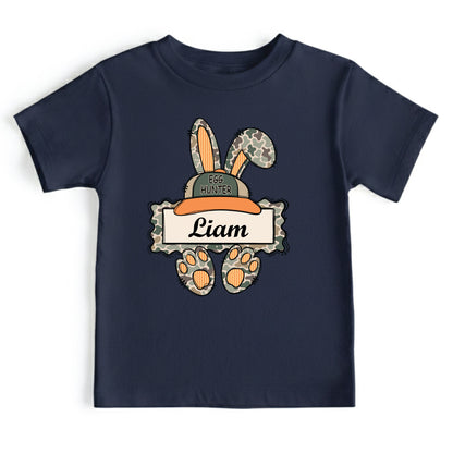 Personalized Bunny Name Shirts Custom Camo Easter Kids Tees Egg Hunter Outfit Boy Girl Baby Bodysuit Childrens Clothing