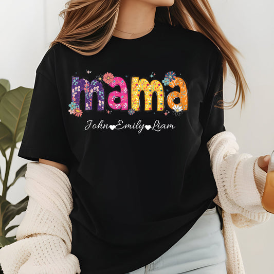 Personalized Mom Sweatshirt With Names, Customizable Mama Gift Shirt, Floral Mama Sweater, Mom Christmas Gift From Kids and Husband