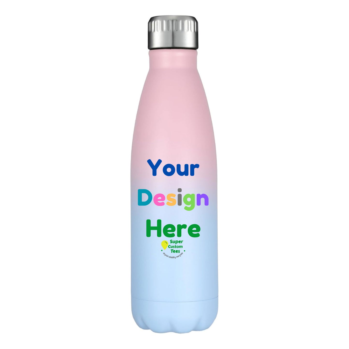 Custom Stainless Steel Water Bottle Insulated Double Wall Metal Sport Reusable Water Bottles - 17 oz