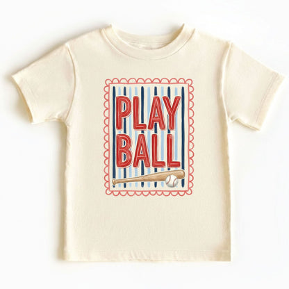 Play Ball Shirt Red Blue Stripes Scalloped Border Sweatshirt