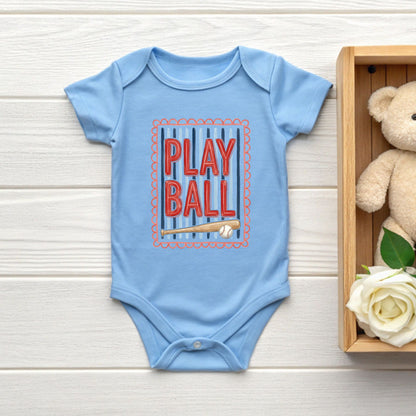 Play Ball Shirt Red Blue Stripes Scalloped Border Sweatshirt