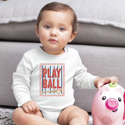 Play Ball Shirt Red Blue Stripes Scalloped Border Sweatshirt