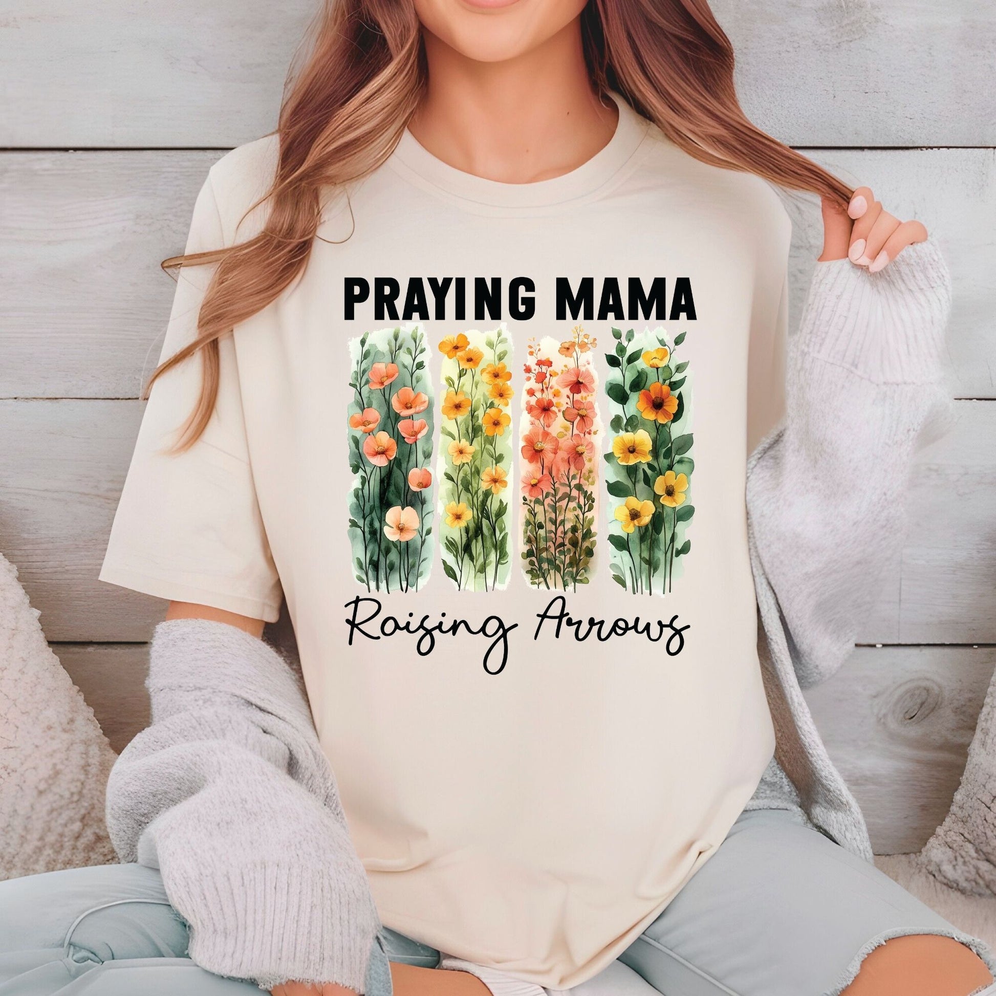 Praying Mama DTF Transfer ready to Press Mother's Day Floral Heat Transfer for Shirts Mom UV Sticker Print Mommy Iron on Transfer