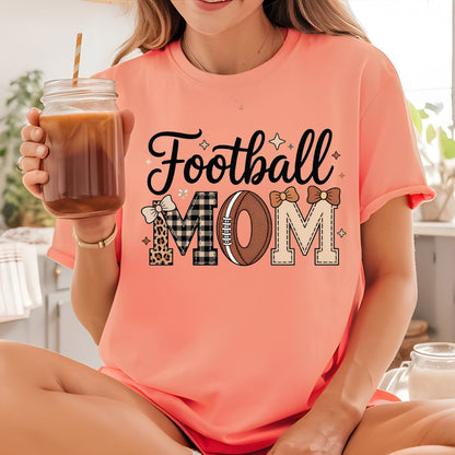 Preppy Football Mom DTF Transfer ready to Press Soccer Lover Heat Transfer for Shirts Sport Mama UV Sticker Prints