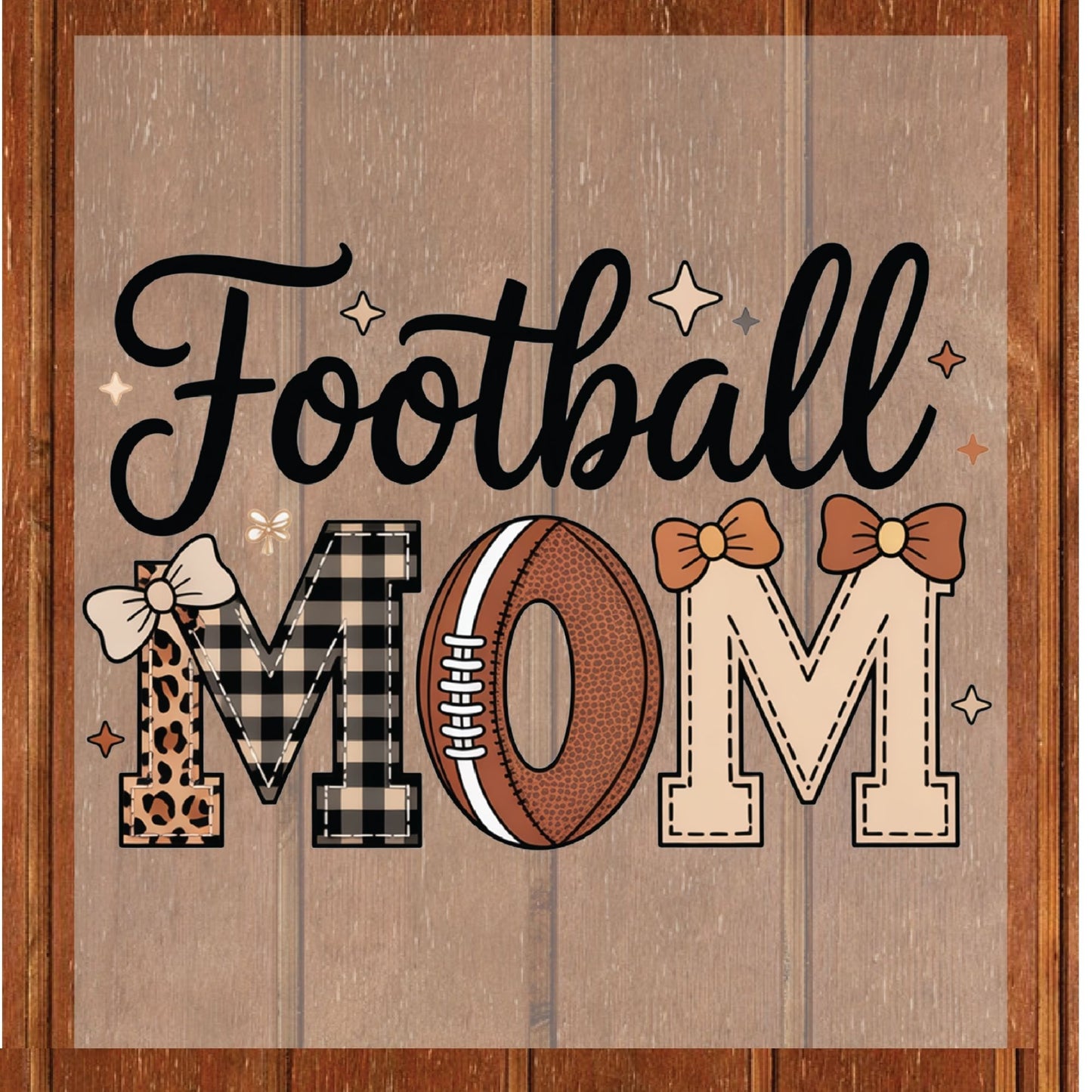 Preppy Football Mom DTF Transfer ready to Press Soccer Lover Heat Transfer for Shirts Sport Mama UV Sticker Prints