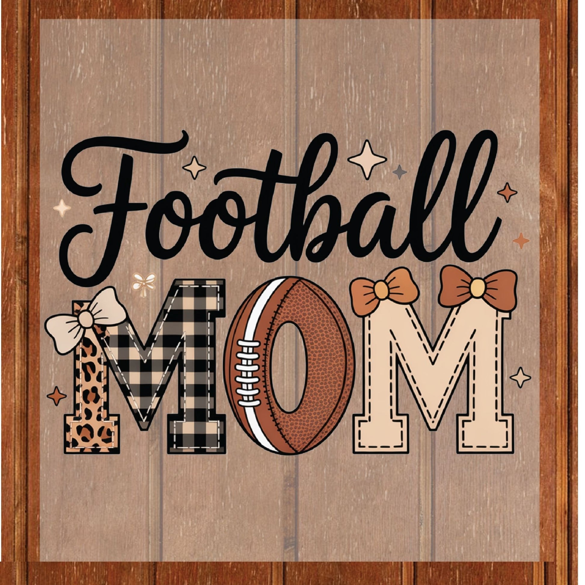 Preppy Football Mom DTF Transfer ready to Press Soccer Lover Heat Transfer for Shirts Sport Mama UV Sticker Prints
