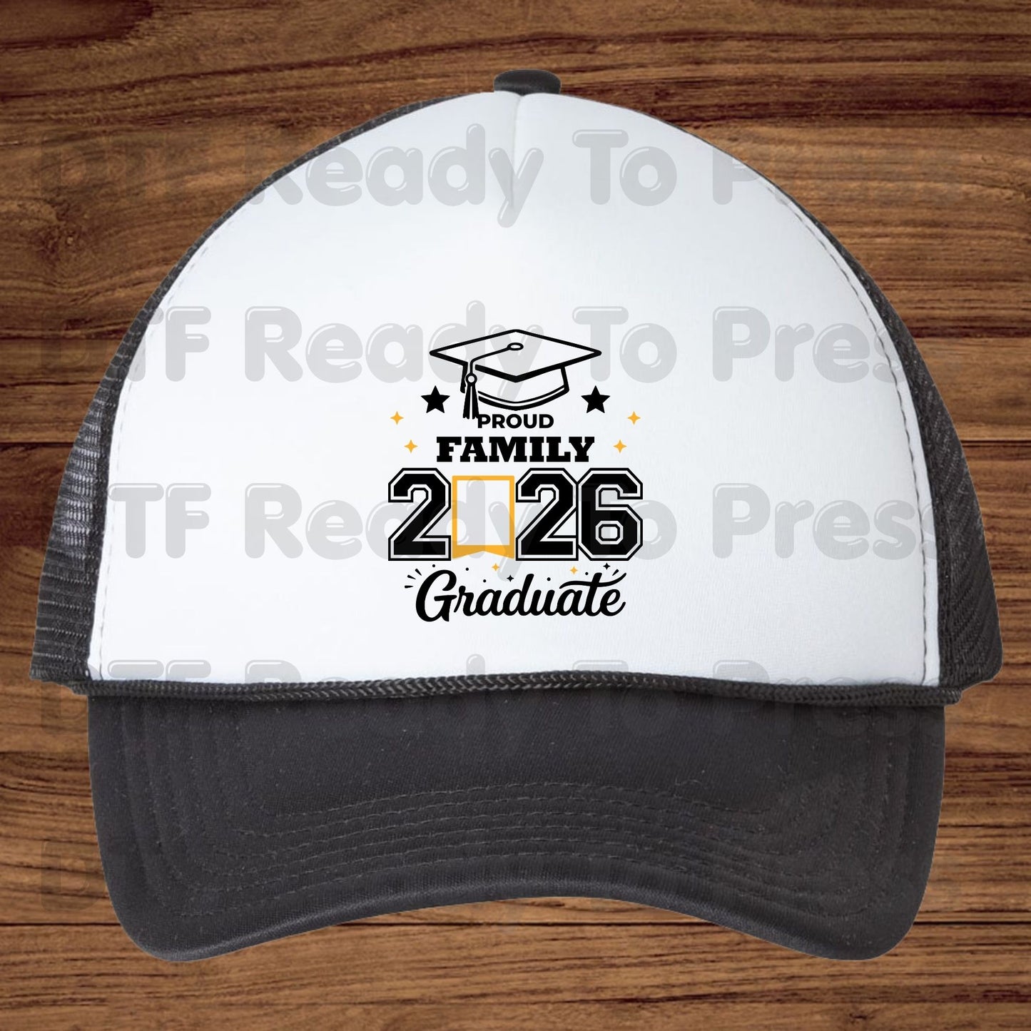 Proud Family Graduate 2026 DTF Transfer Ready to Press Class of 2026 Senior Graduation Cap Heat Transfer for Shirts UV Sticker Prints