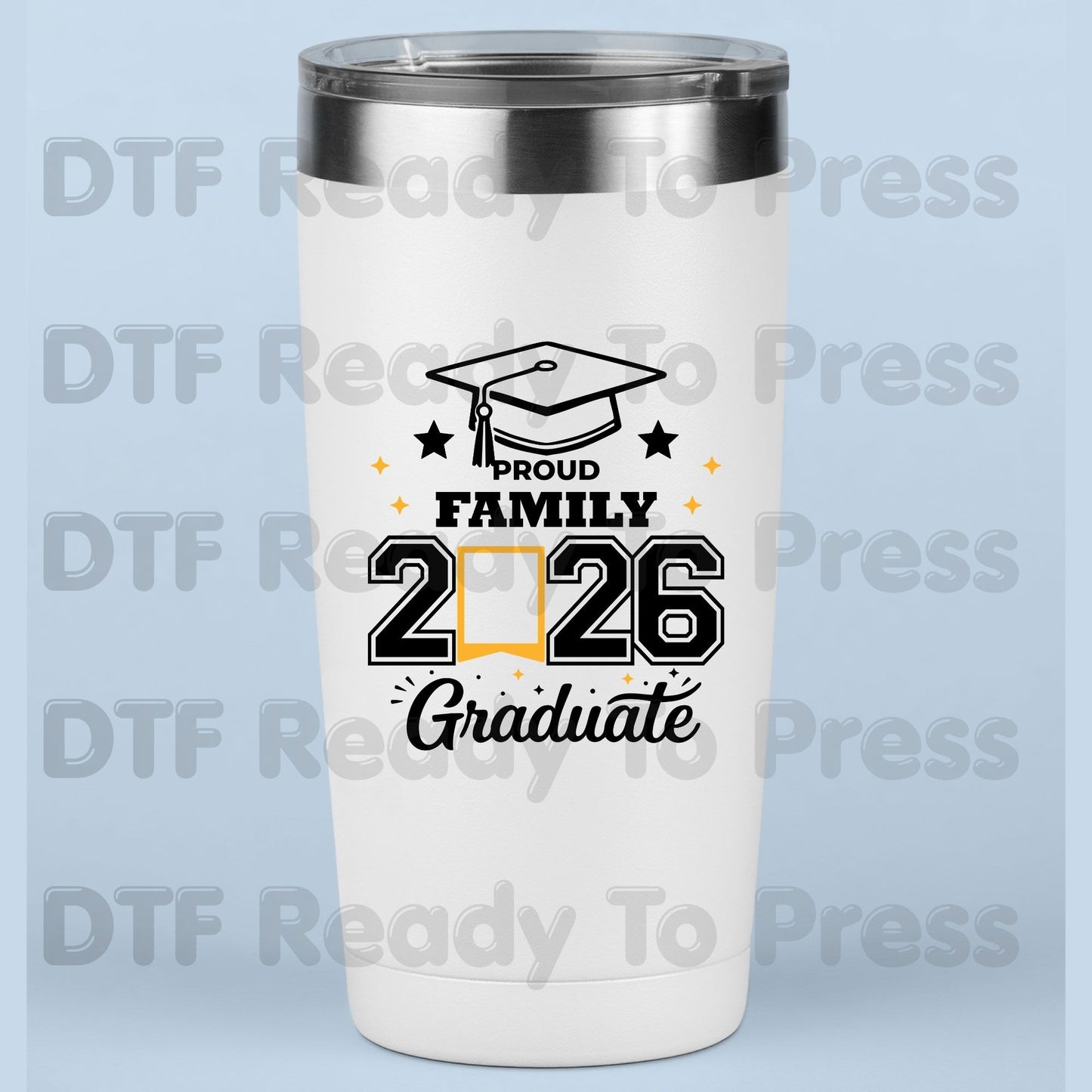 Proud Family Graduate 2026 DTF Transfer Ready to Press Class of 2026 Senior Graduation Cap Heat Transfer for Shirts UV Sticker Prints
