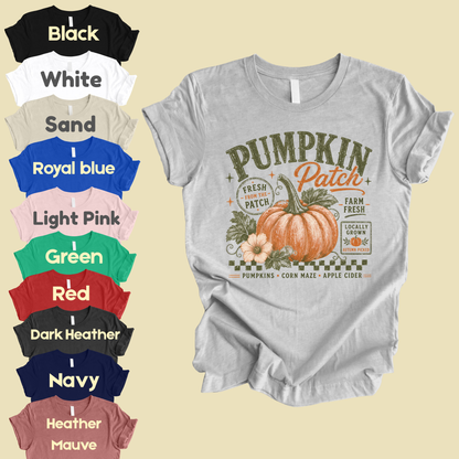 Pumpkin Patch Comfort Colors T Shirts Vintage Fall Graphic Tee Fresh From The Patch Farm Fresh Shirt Autumn Thanksgiving Season Sweater