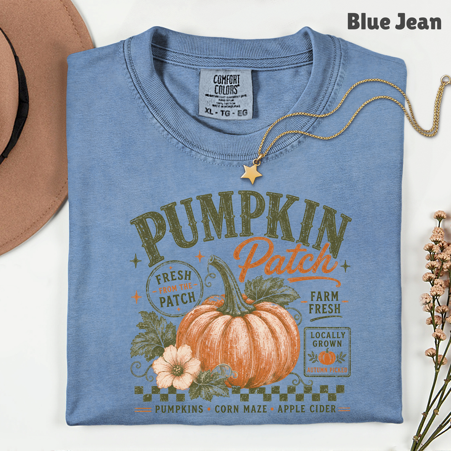 Pumpkin Patch Comfort Colors T Shirts Vintage Fall Graphic Tee Fresh From The Patch Farm Fresh Shirt Autumn Thanksgiving Season Sweater