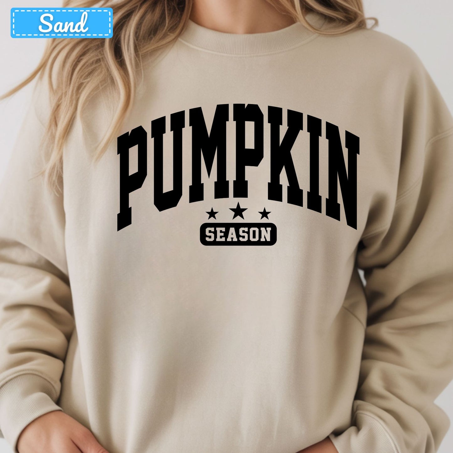 Pumpkin Season Varsity T-Shirt, Arched Letter Sweatshirt, Fall Star Tee