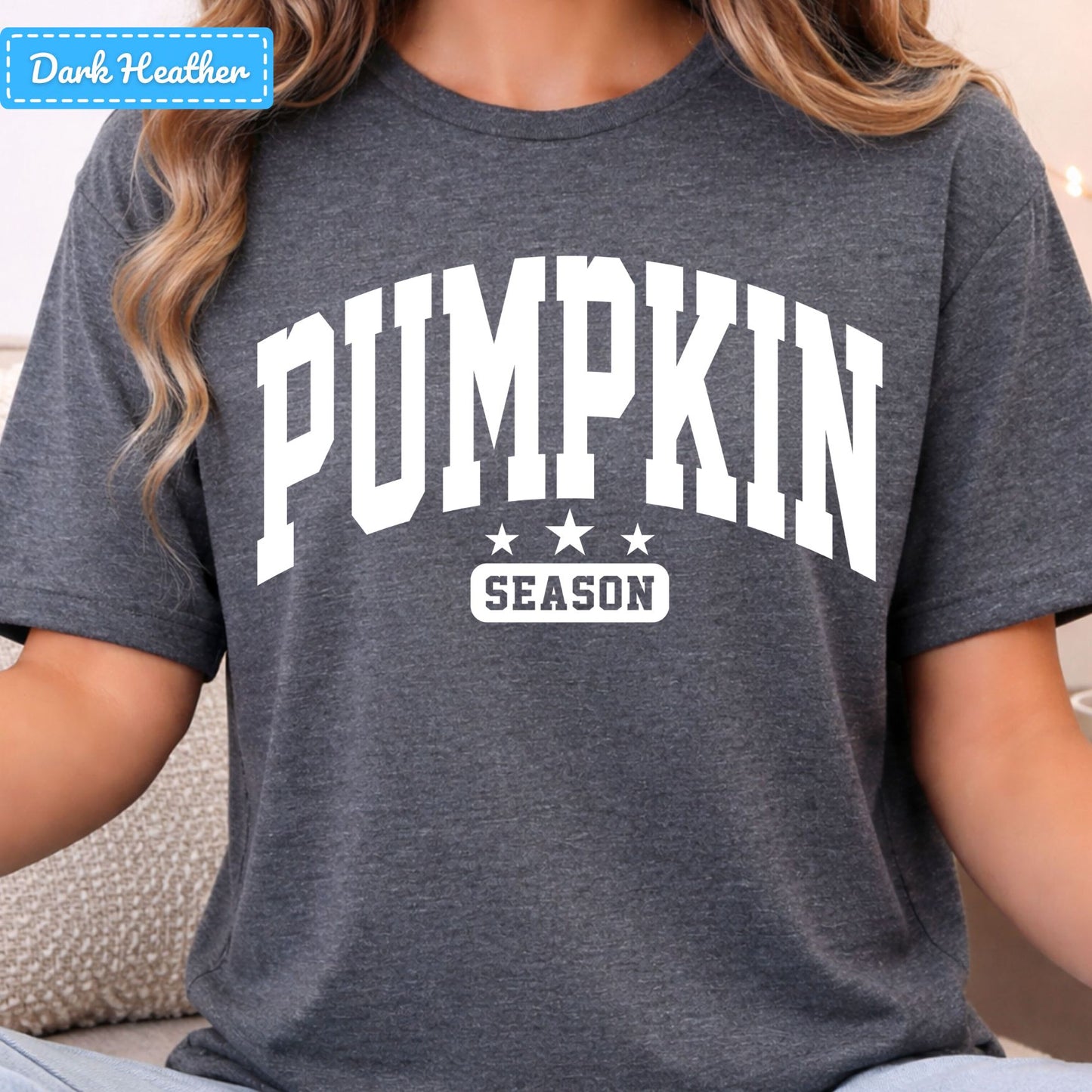 Pumpkin Season Varsity T-Shirt, Arched Letter Sweatshirt, Fall Star Tee