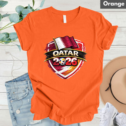 Qatar World Cup T Shirt Soccer Supporter Tees