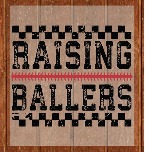 Raising Ballers Funny Baseball Mom DTF Transfer ready to Press Sports Mama Heat Transfer for Shirts Mommy UV Sticker Prints
