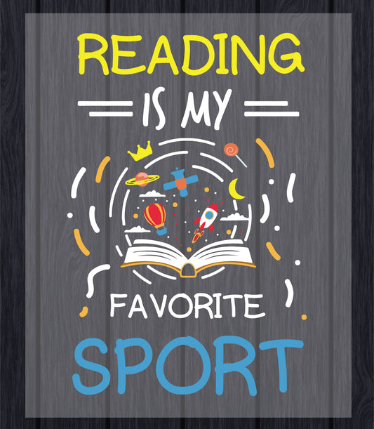 Reading is my favorite sport DTF Transfer Ready to Press, Bookish Heat Transfer For Shirt, Bookworm Sarcastic UV Sticker Prints
