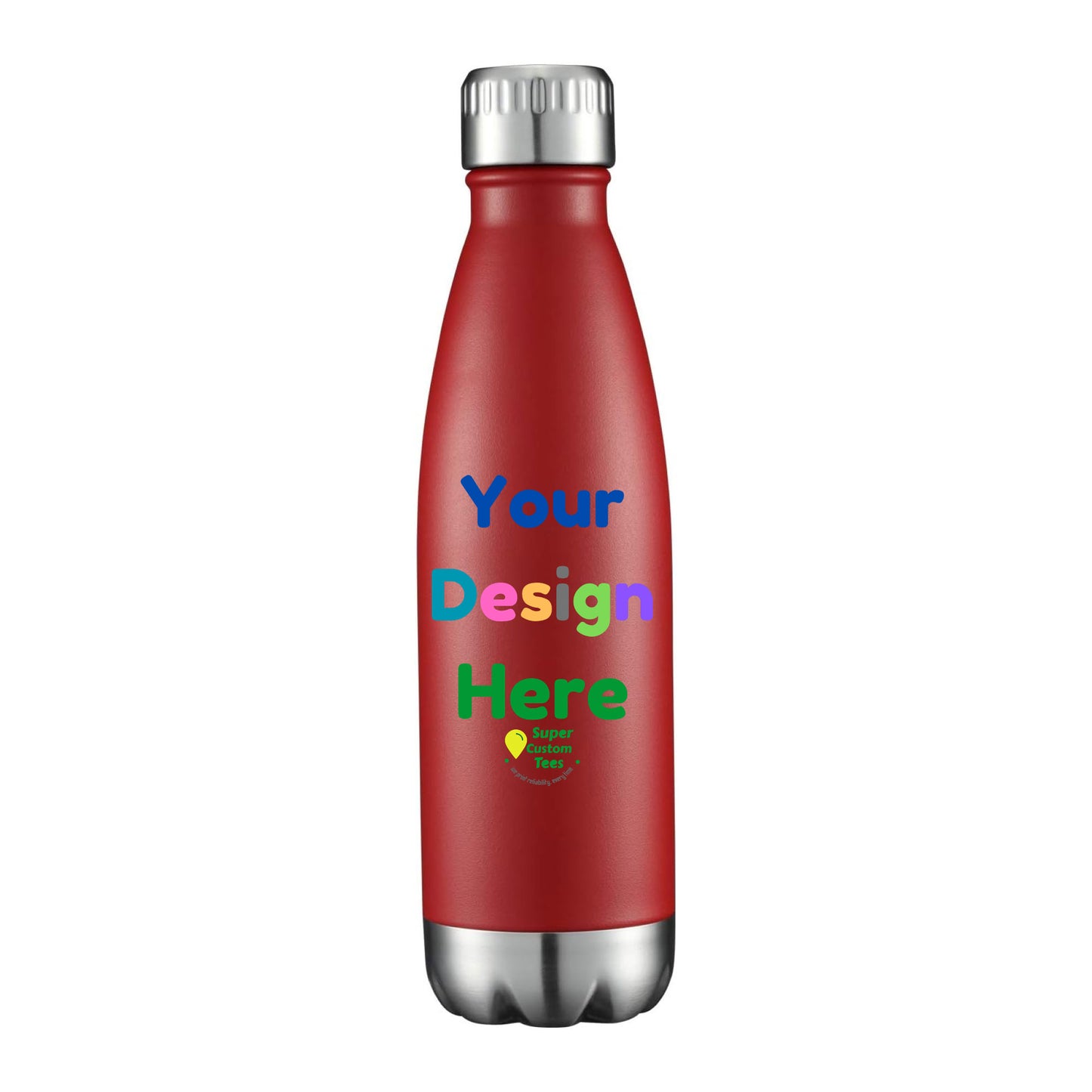 Custom Stainless Steel Water Bottle Insulated Double Wall Metal Sport Reusable Water Bottles - 17 oz