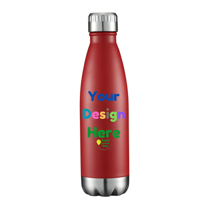 Custom Stainless Steel Water Bottle Insulated Double Wall Metal Sport Reusable Water Bottles - 17 oz