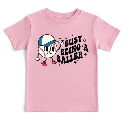 Retro Baseball Character Childrens Shirt Busy Being A Baller Sweatshirt