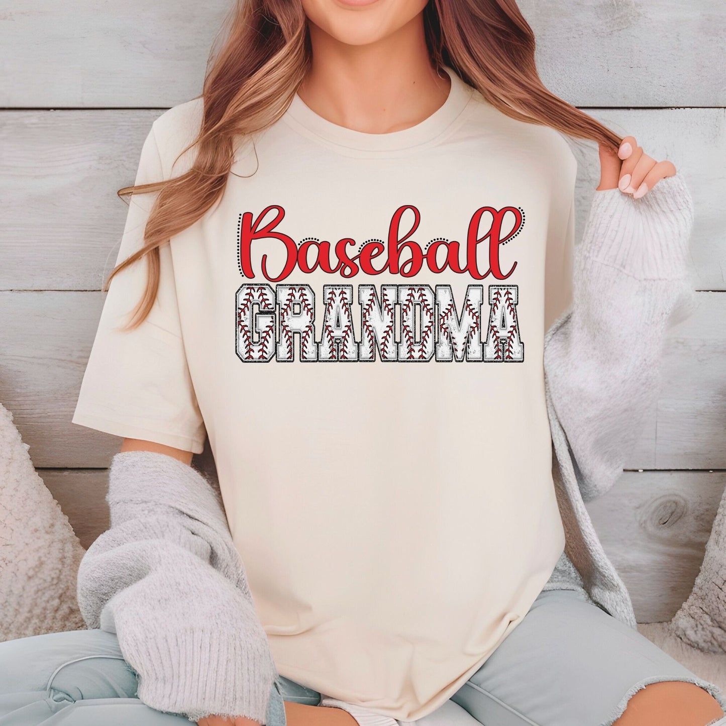 Retro Baseball Grandma DTF Transfer ready to Press