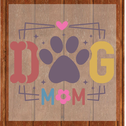 Retro Dog Mom DTF Transfer ready to Press Mother's Day Funny Animal Heat Transfer for Shirts Pet Lover UV Sticker Prints