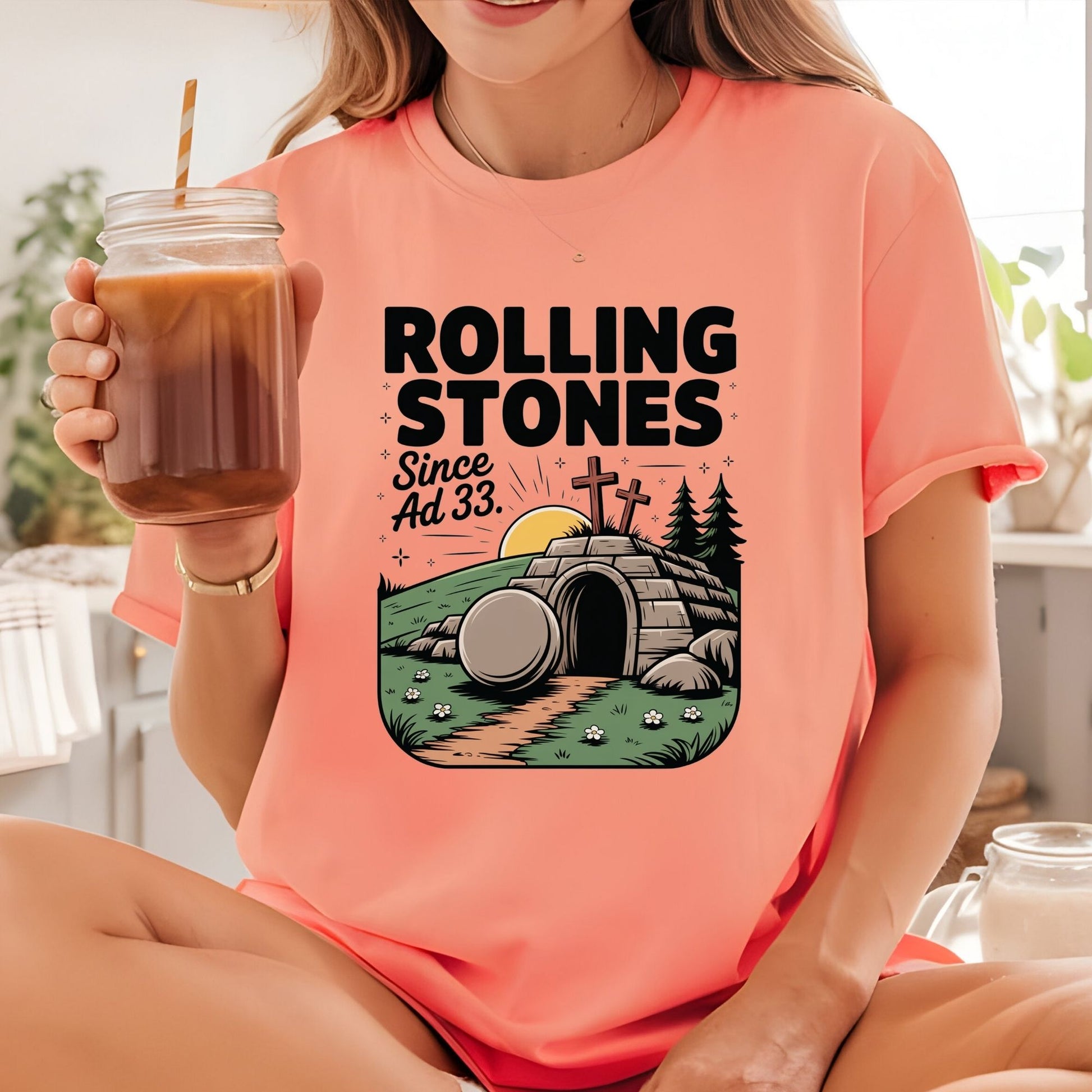 Rolling Stones DTF Transfer ready to Press Christian Easter Heat Transfer for Shirts Bible Verse UV Sticker Prints