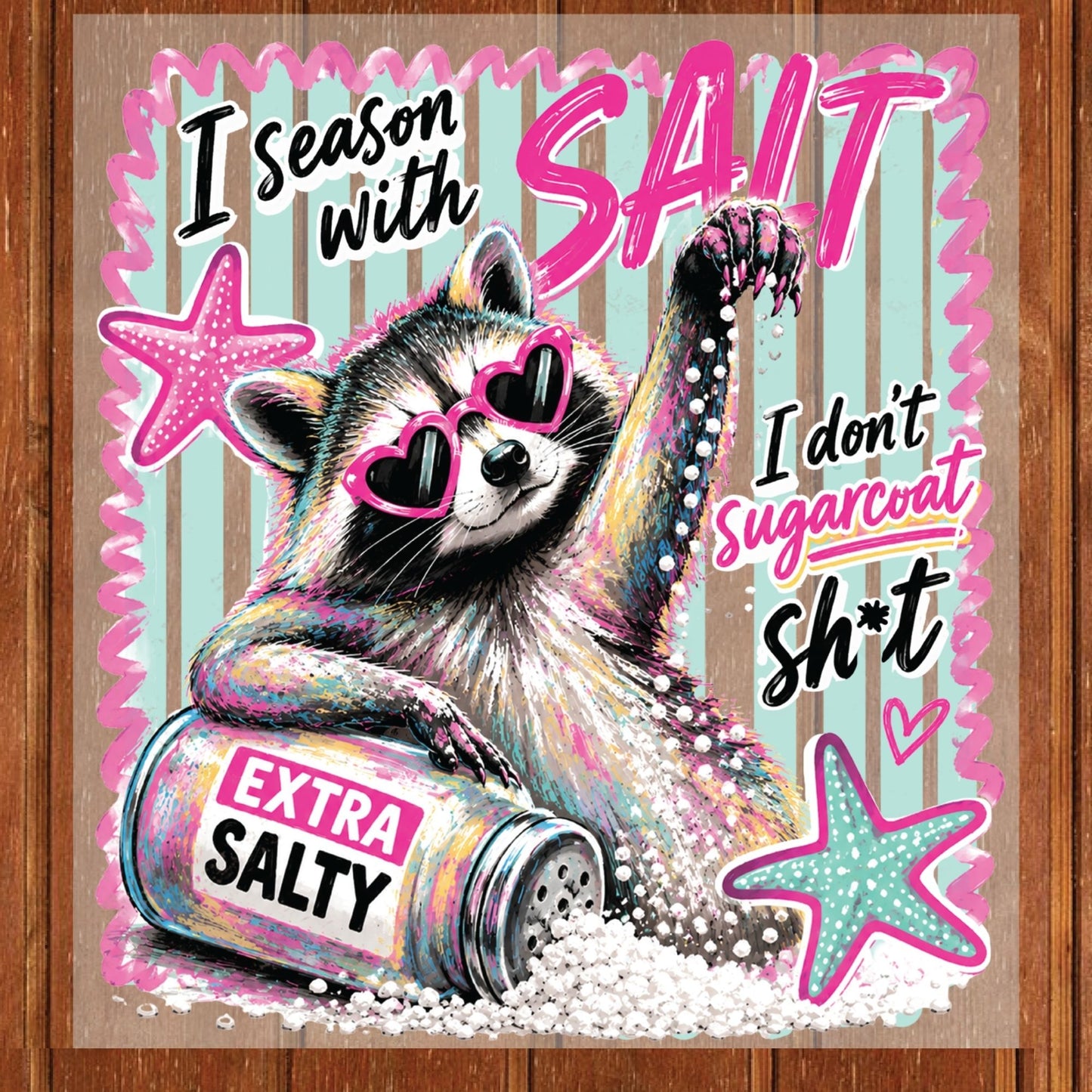 Salt In The Air Sand In My Hair Retro Beach DTF Transfer Ready to Press Summer Vacation UV DTF Sticker Ocean Wave Heat Transfer for Shirts