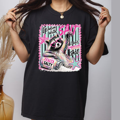 Salt In The Air Sand In My Hair Retro Beach DTF Transfer Ready to Press Summer Vacation UV DTF Sticker Ocean Wave Heat Transfer for Shirts