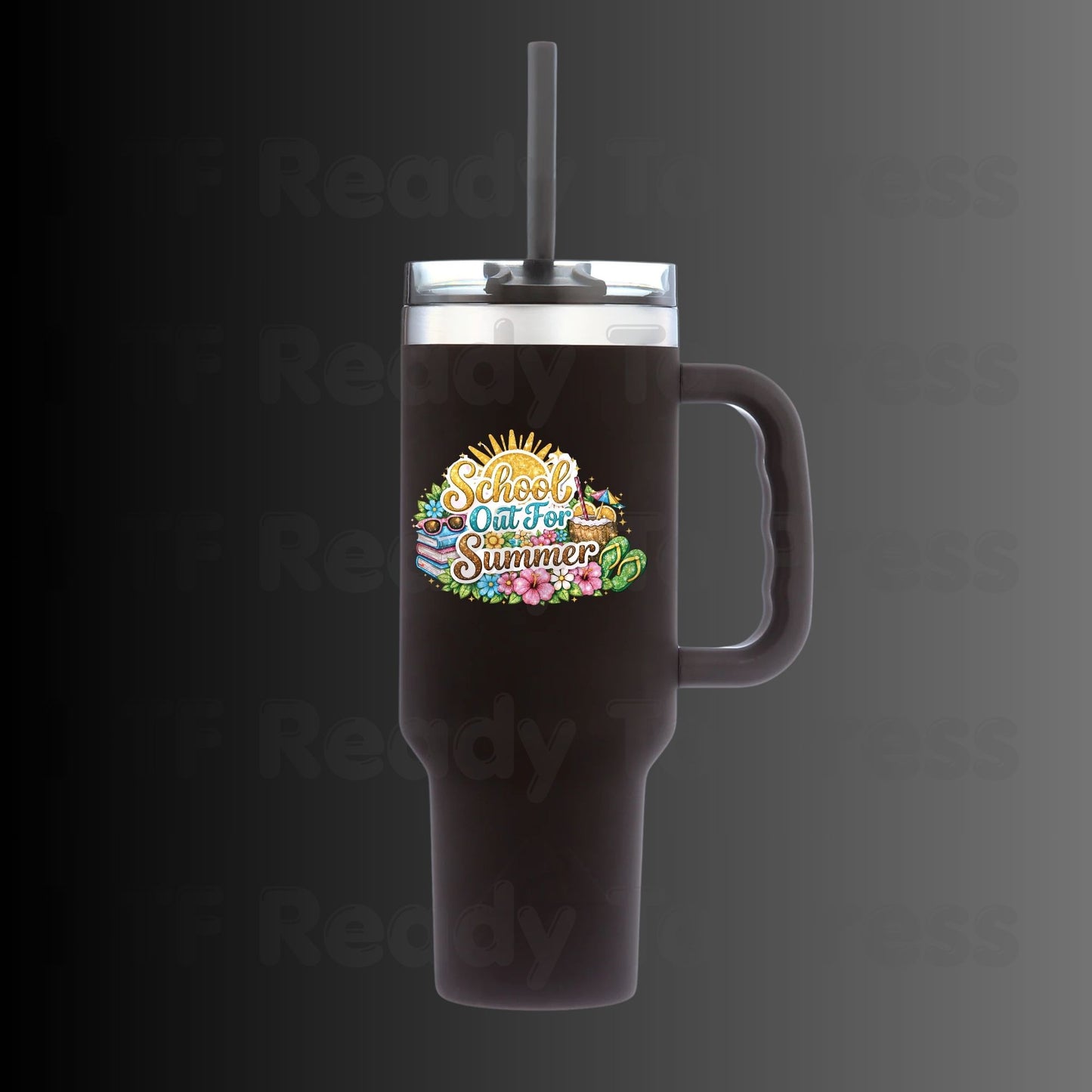 School Out For Summer DTF Transfer Ready to Press Sun Tropical Floral Beach Heat Transfer for Shirts Last Day of School UV Sticker Prints