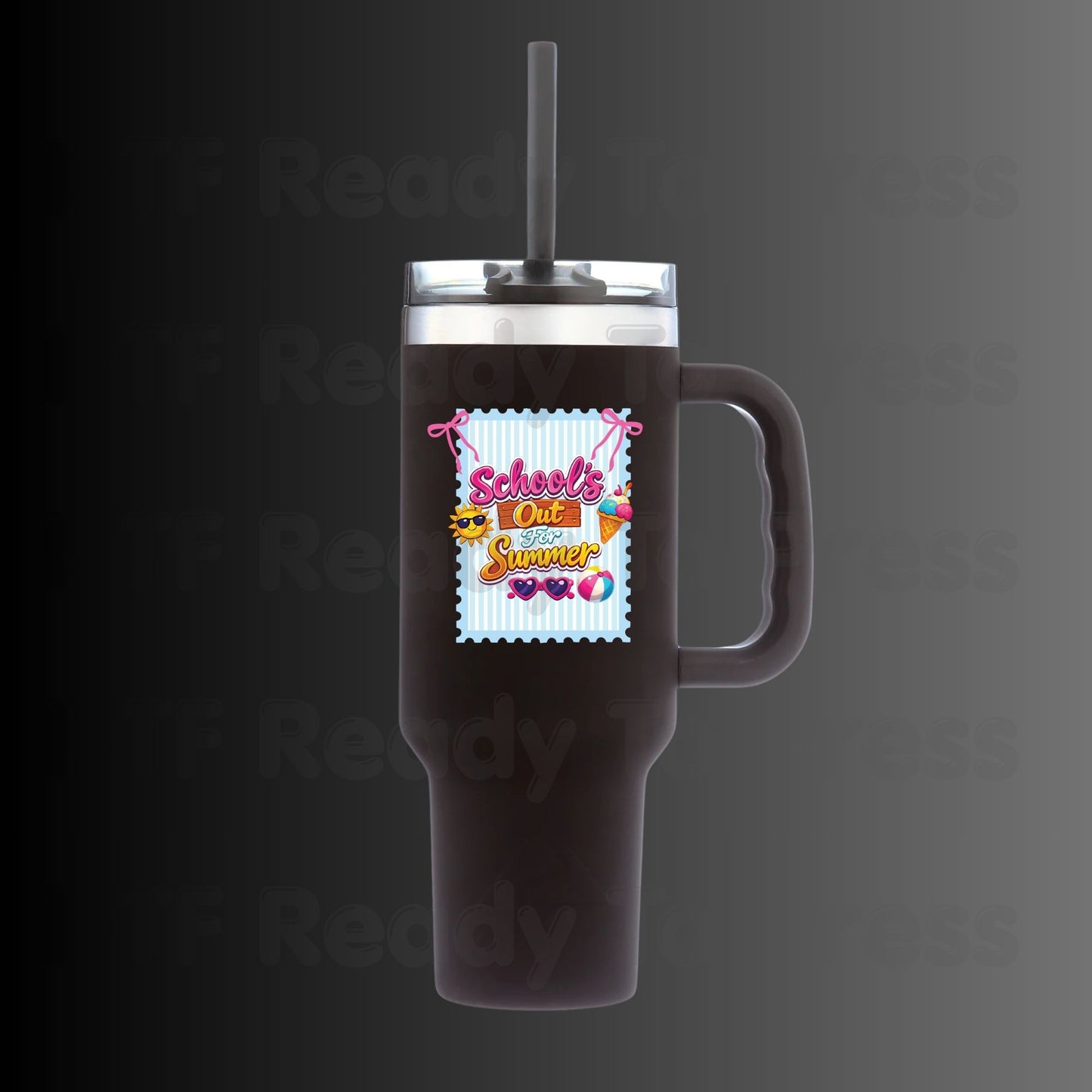 School's Out For Summer DTF Transfer Ready to Press Retro Coquette Bow Ice Cream Sun Heat Transfer for Shirts Last Day of School UV Sticker