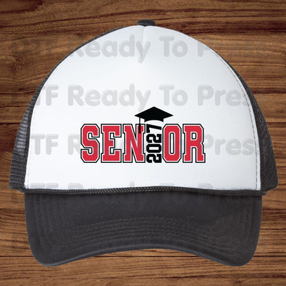 Senior 2027 Graduation DTF Transfer Ready to Press Class of 2027 Graduation Heat Transfer for Shirts High School Senior UV Sticker Prints