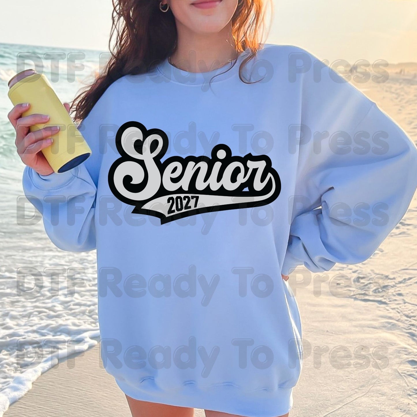 Senior 2027 Varsity Retro DTF Transfer Ready to Press Class of 2027 Graduation Heat Transfer for Shirts High School Senior UV Sticker Prints
