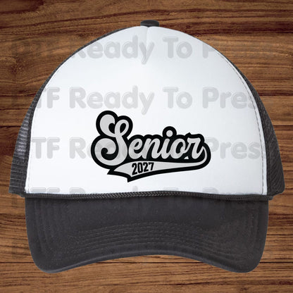 Senior 2027 Varsity Retro DTF Transfer Ready to Press Class of 2027 Graduation Heat Transfer for Shirts High School Senior UV Sticker Prints