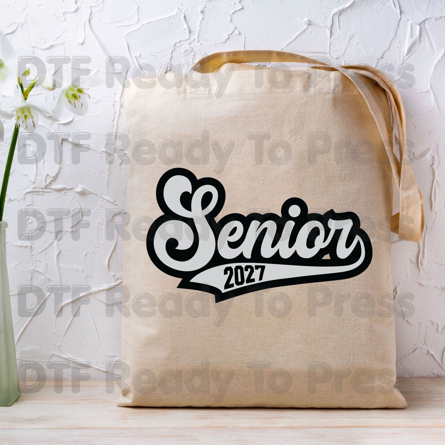 Senior 2027 Varsity Retro DTF Transfer Ready to Press Class of 2027 Graduation Heat Transfer for Shirts High School Senior UV Sticker Prints