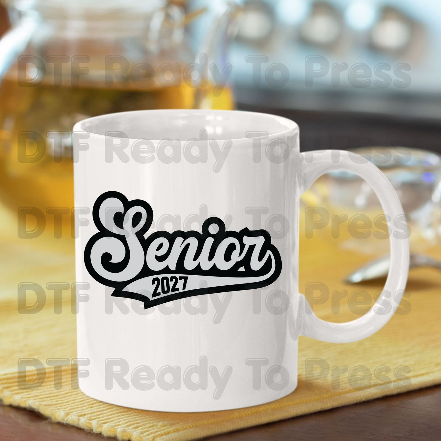 Senior 2027 Varsity Retro DTF Transfer Ready to Press Class of 2027 Graduation Heat Transfer for Shirts High School Senior UV Sticker Prints