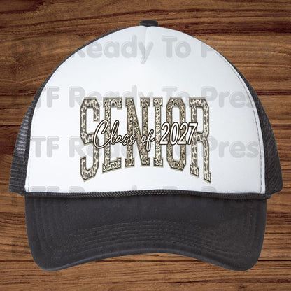 Senior Class of 2027 DTF Transfer Ready to Press Cheetah Print Graduation Heat Transfer for Shirts High School Senior UV Sticker Prints