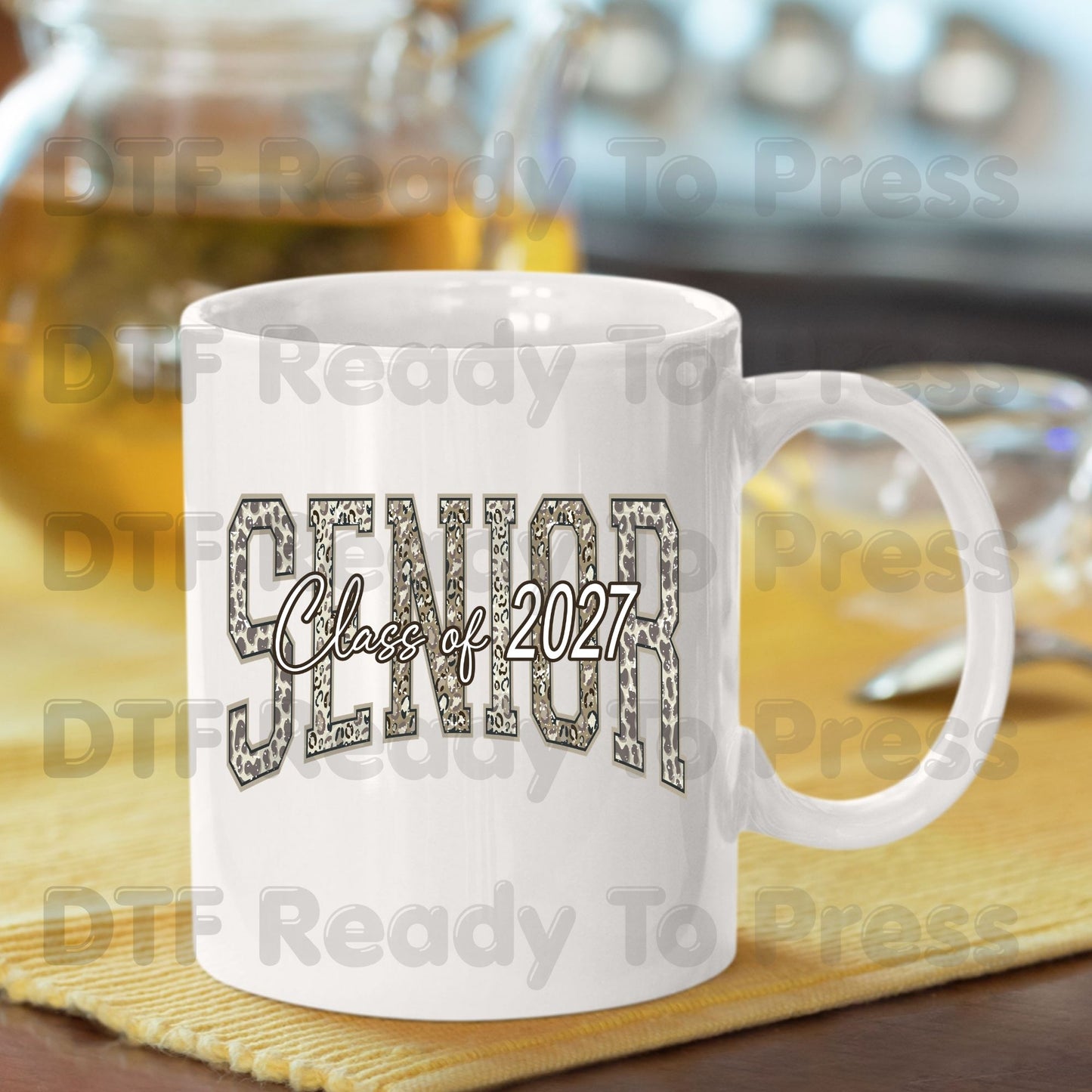 Senior Class of 2027 DTF Transfer Ready to Press Cheetah Print Graduation Heat Transfer for Shirts High School Senior UV Sticker Prints