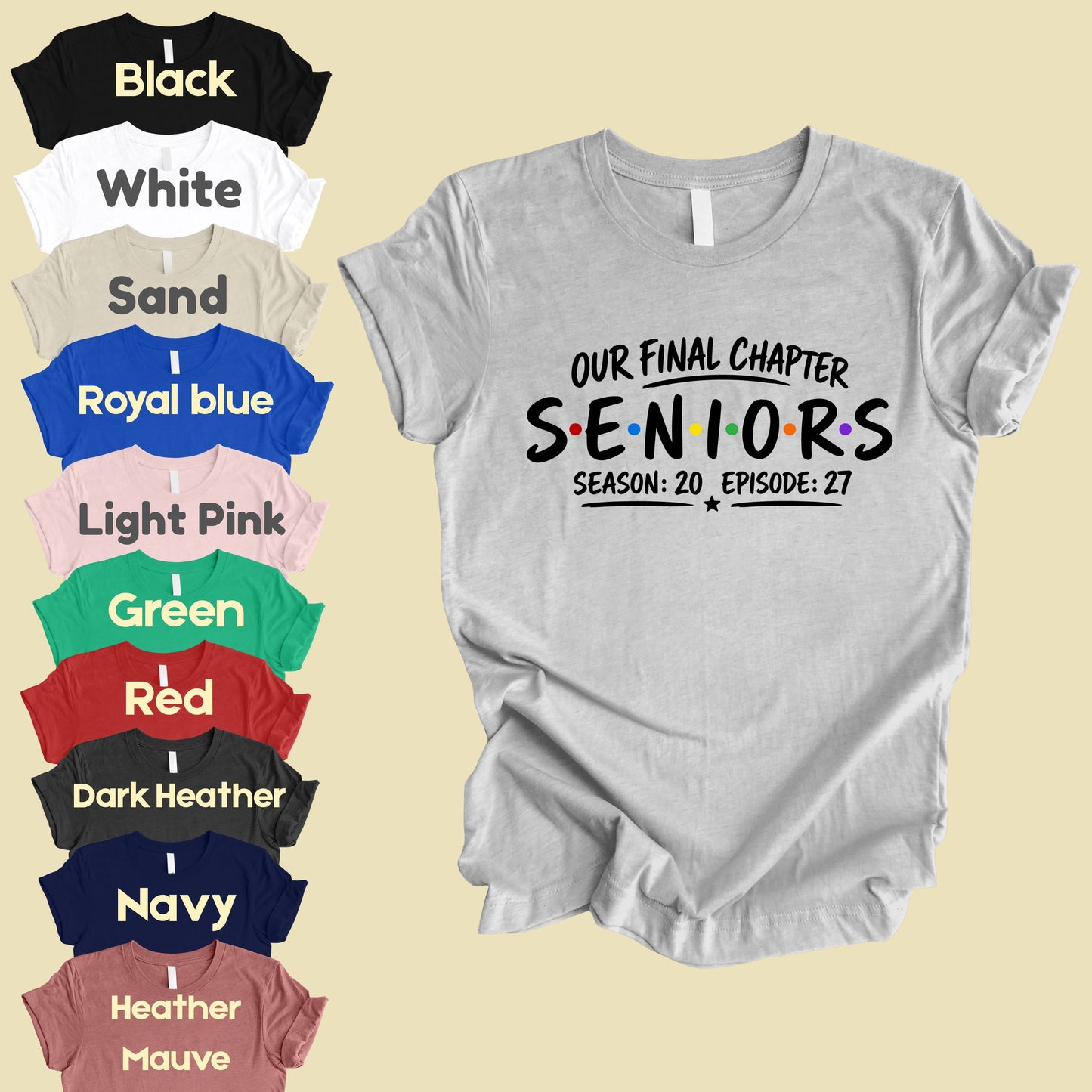 Seniors Our Final Chapter Class of 2027 T-Shirt, Friends Season 20 Episode 27 Graduation Tee