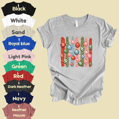 Christmas Ornaments DTF Transfers, Colorful Paint Strokes Holiday Baubles Festive Ready to Press