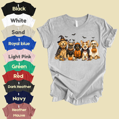 Halloween Dogs Comfort Colors T Shirts Cute Witchy Puppy Pumpkin Tees Spooky Costume Corgi Frenchie Golden Retriever Shirt Autumn Fall Graphic Hoodie
