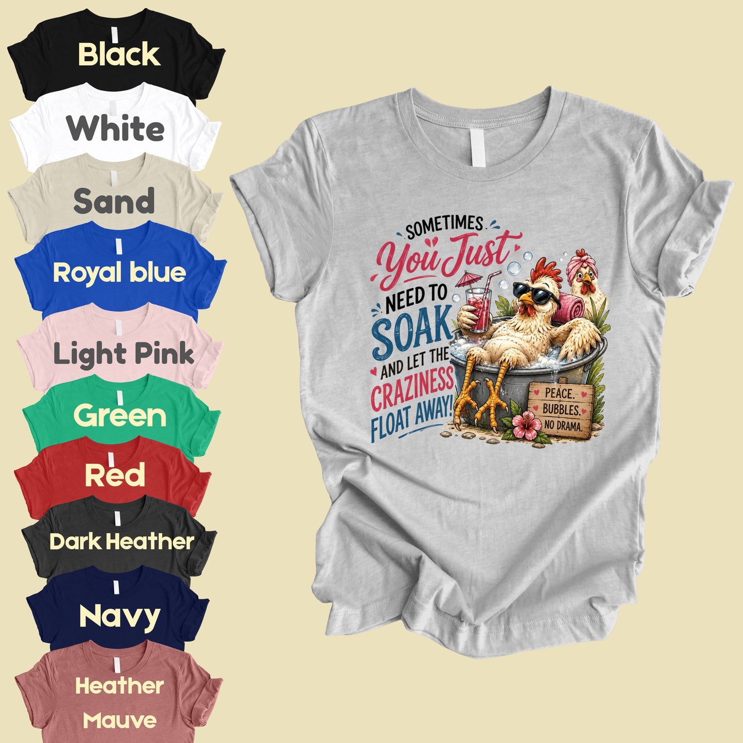 Funny Chicken Spa Day T-Shirt, Relaxing Chicken Sarcastic Quote Summer Comfort Color Tee