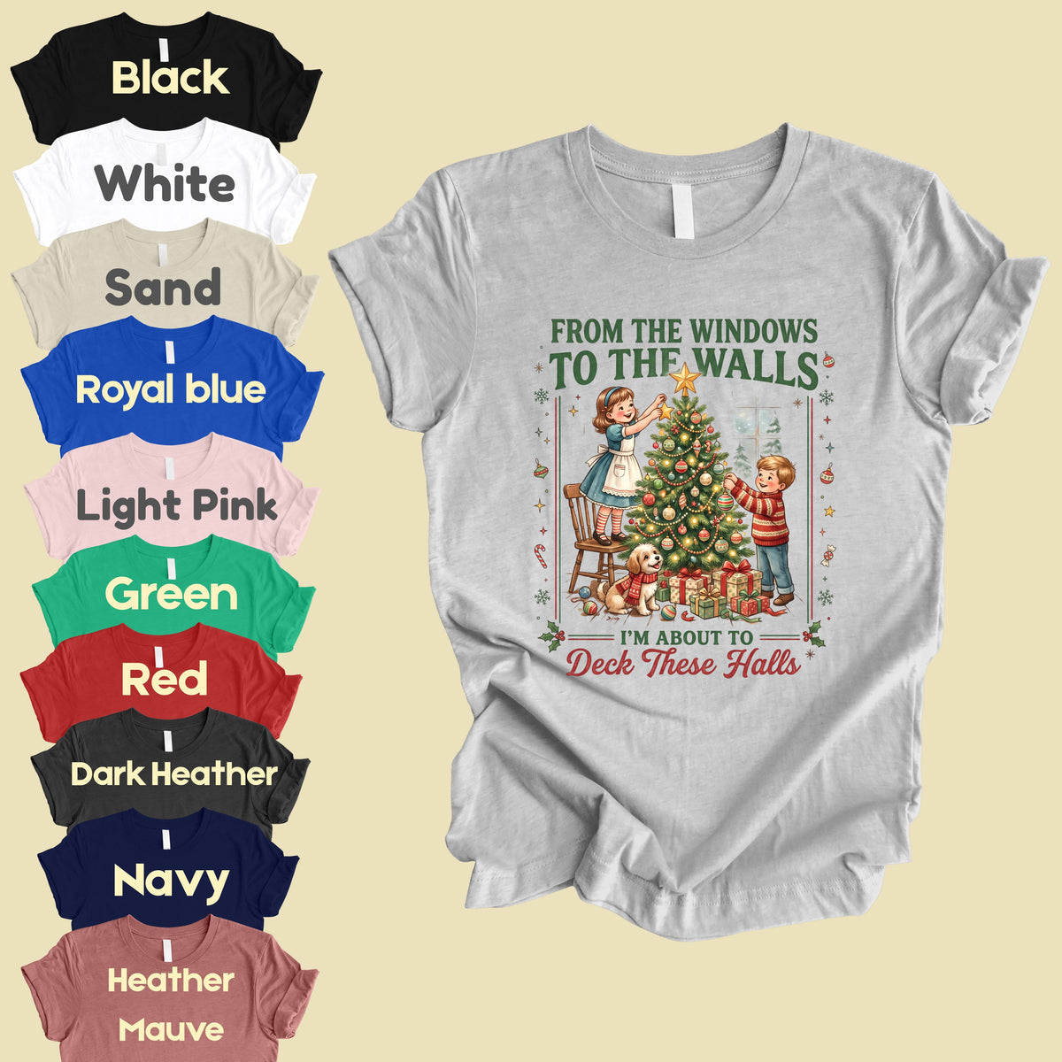 From the Windows to the Walls Christmas Tree T-Shirt, Funny Vintage Holiday Tee