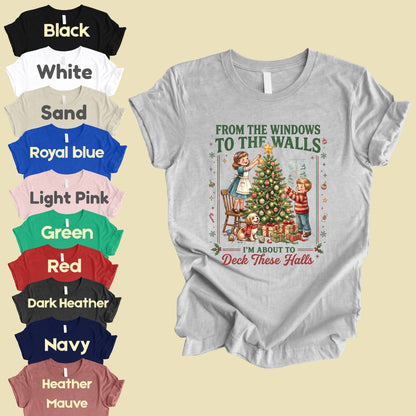From the Windows to the Walls Christmas Tree T-Shirt, Funny Vintage Holiday Tee