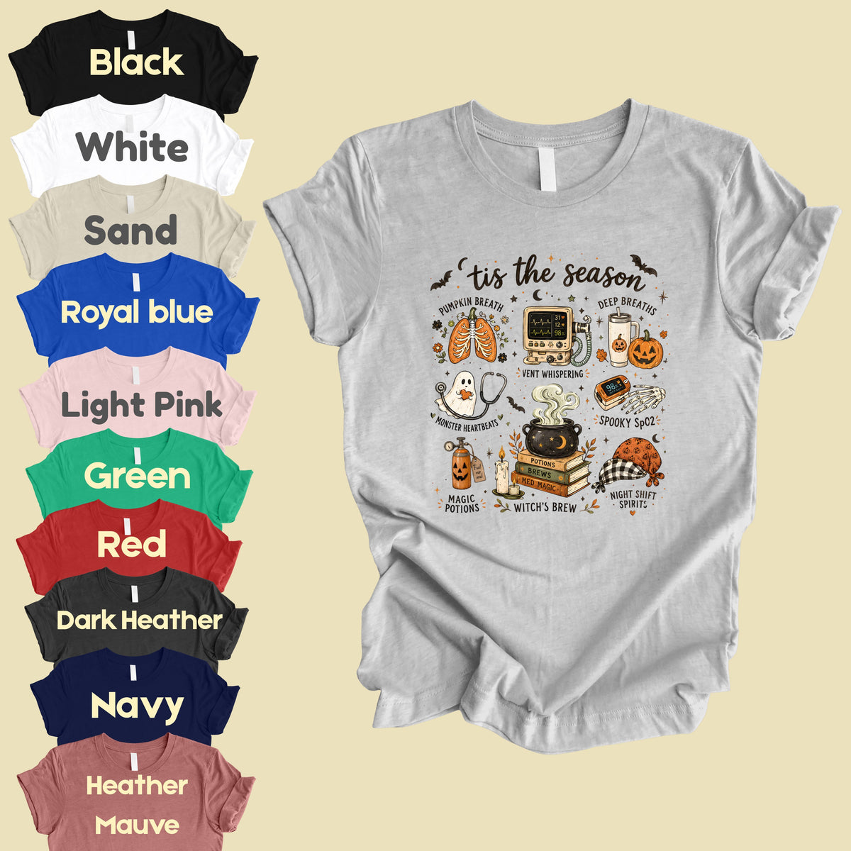 Halloween Respiratory Therapist RT Nurse T-Shirt, Spooky Season Medical Tee