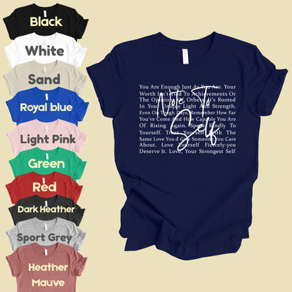 Note to Self Inspirational Self Love Quote T-Shirt, Women Motivational Tee