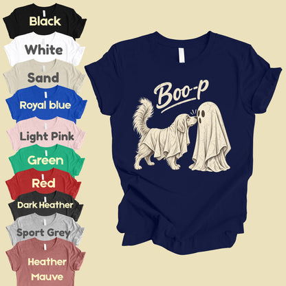Halloween Dog Ghost Boop T-Shirt, Cute Spooky Season Golden Retriever Dog Lover Tee